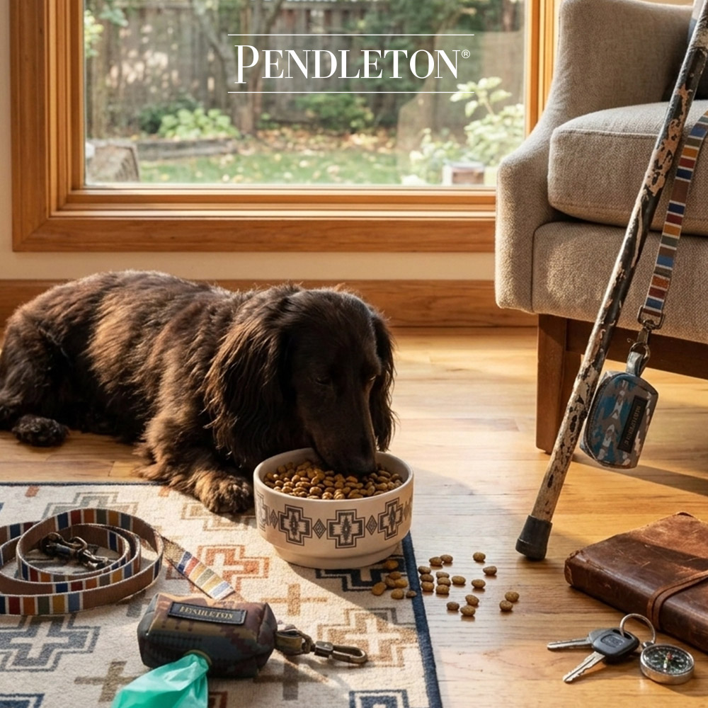 캐롤라이나 펜들턴 펫 세라믹 식기 6인치 - 하딩토널 내추럴