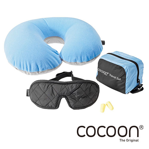 [TSL1] 코쿤 여행용 세트(베개/안대) 울트라라이트 라이트블루/블랙