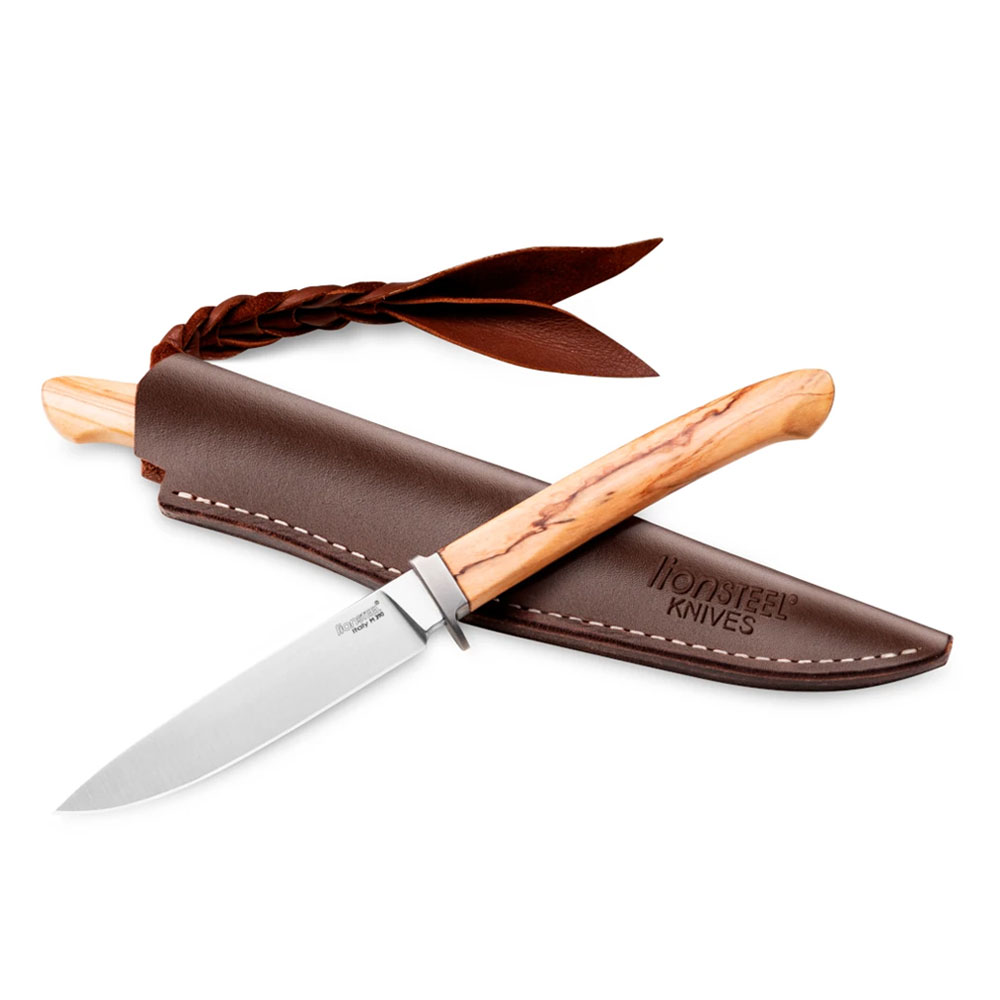 [AG01UL] 라이온스틸 아고(Ago) 나이프 M390 강재 올리브우드 핸들 부시크래프트 캠핑 칼