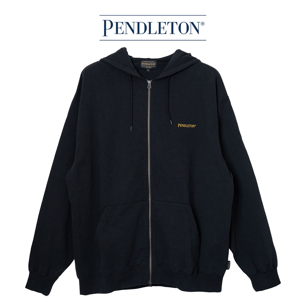 [5475-1021-49] 펜들턴 PWM 백 프린트 집업 후드_블랙