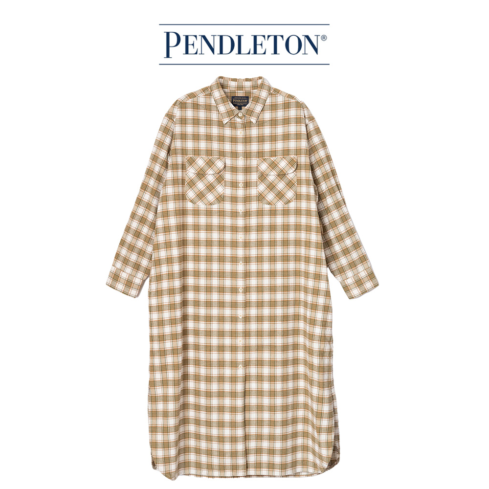 [5475-1102-42F] 펜들턴 PWM 셔츠 원피스_카키/아이보리