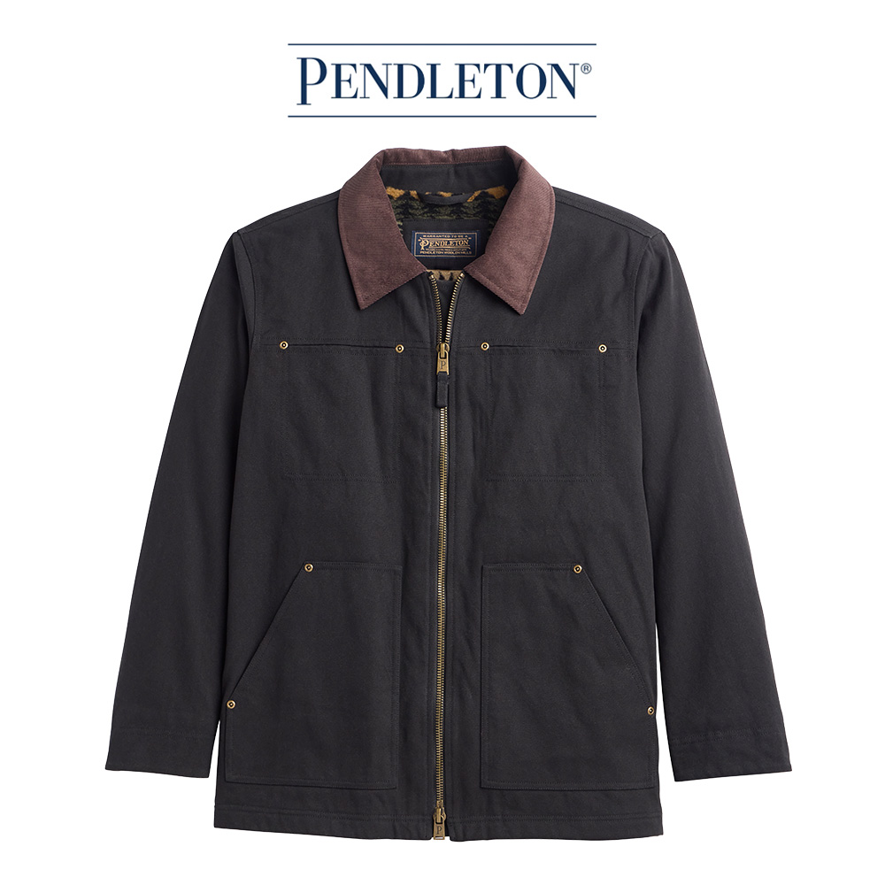 [C2434-83129] 펜들턴 고지 캔버스 반 코트 자켓 / 블랙