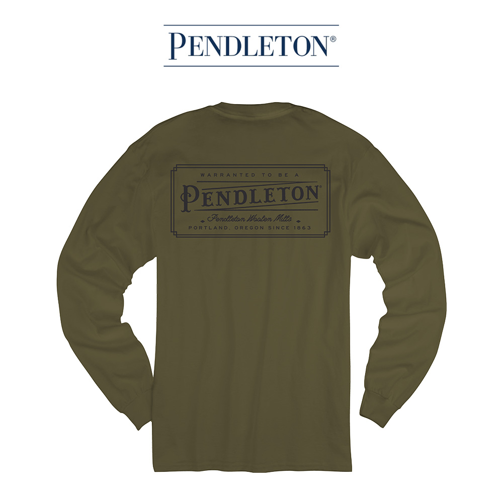 [RG1421-74737] 펜들턴 빈티지 로고 그래픽 긴팔 티셔츠 / 밀리터리 그린