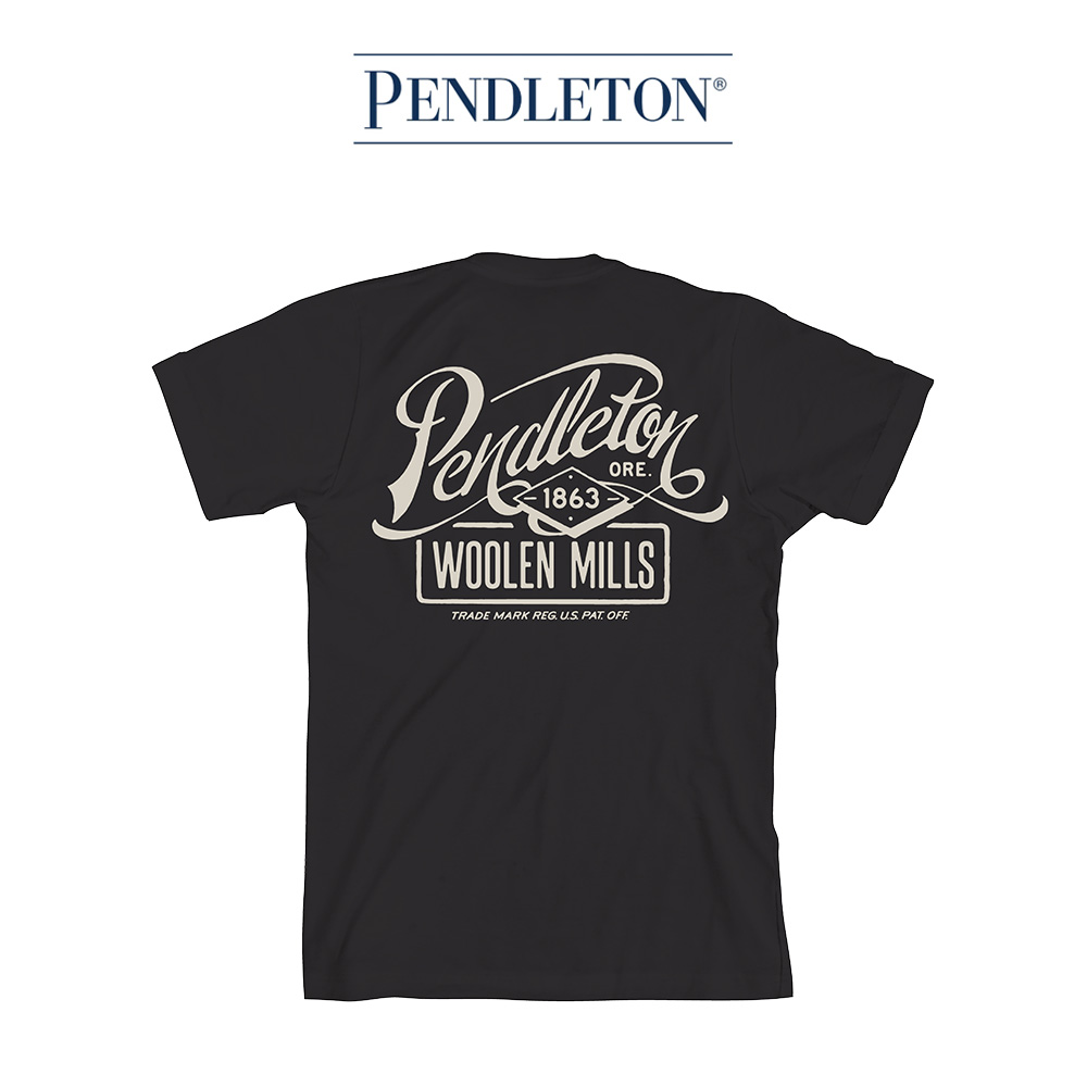 [RG1423-74739] 펜들턴 스크립트 그래픽 반팔 티셔츠 / 블랙