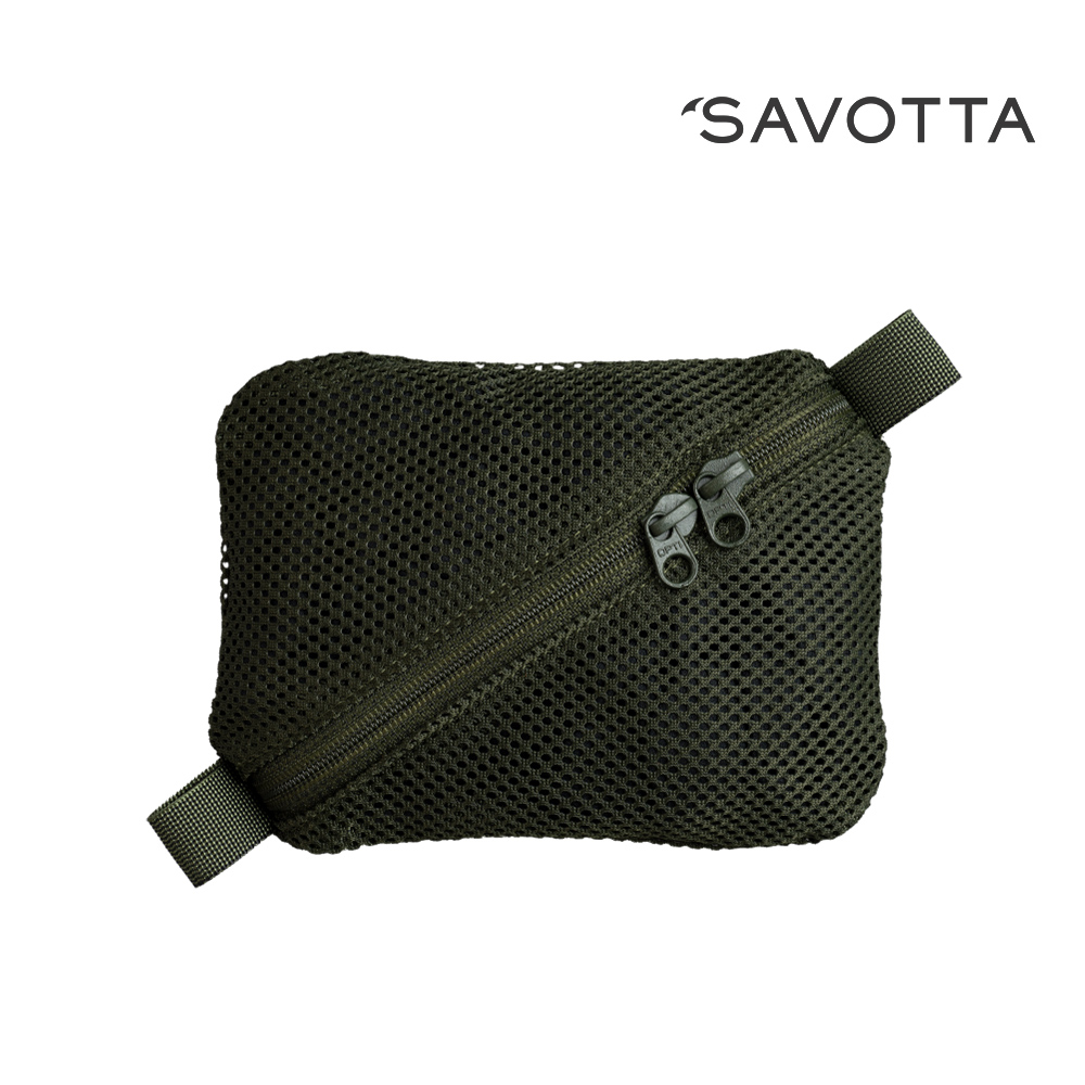사보타 벨크로 부착형 메쉬 파우치 - 올리브그린