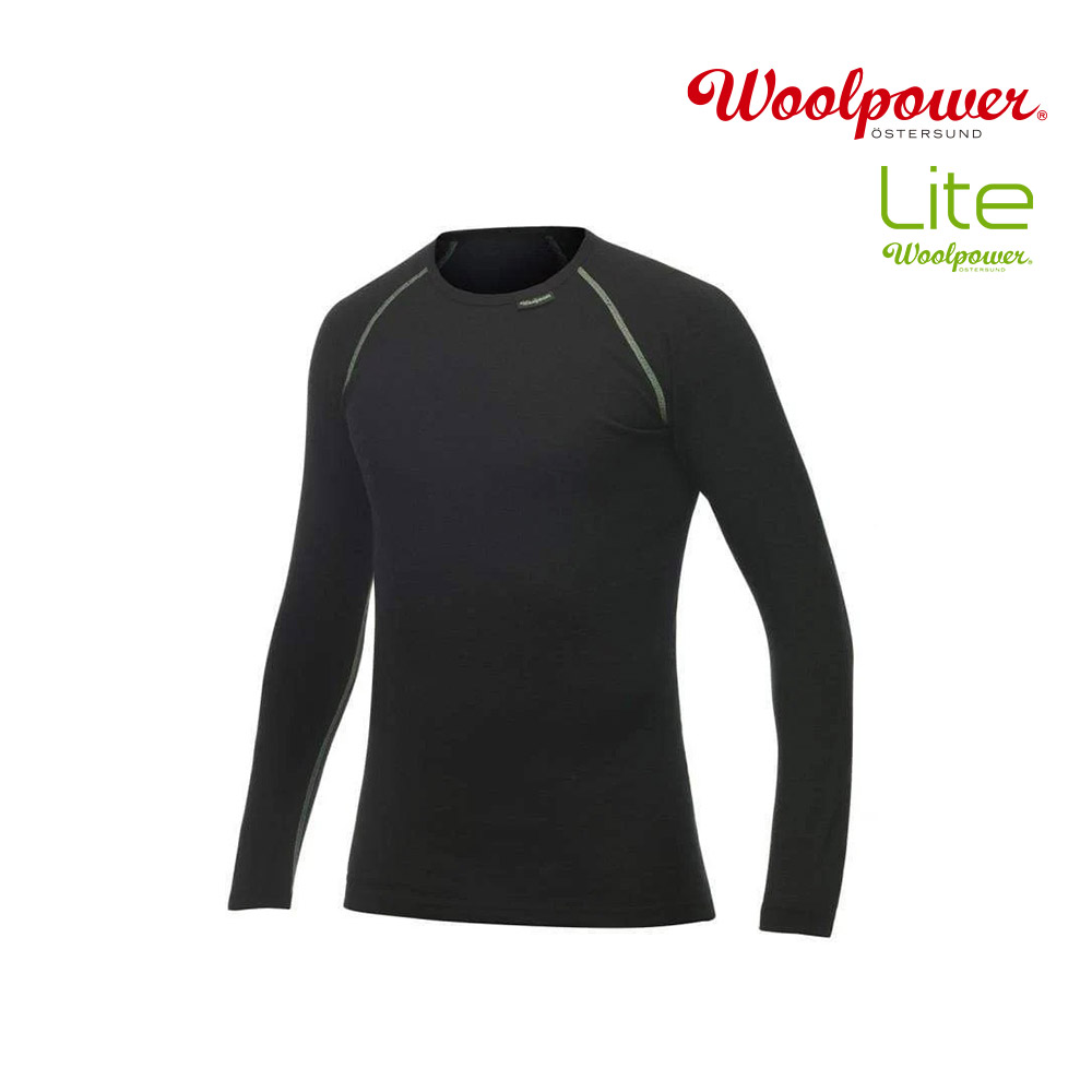 [7111] 울파워 크루넥 라이트 블랙그린